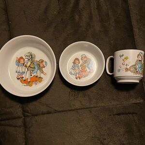 Children's Dish Set - White with Colorful